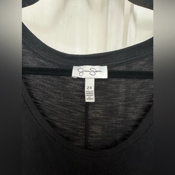 Jessica Simpson Size 2X women’s black midi dress with side slit - Picture 2 of 4